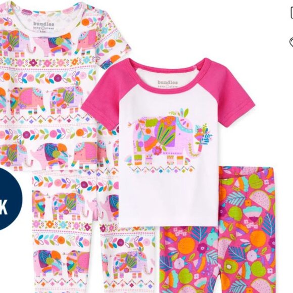 NWT The Children’s Place Baby And Toddler Girls Elephant Snug Fit Cotton Pajama - Picture 6 of 6